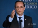 6月19日，在墨西哥洛斯卡沃斯，法国总统奥朗德出席新闻发布会。新华社/法新