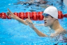 新华社照片，伦敦，2012年7月28日 中国选手孙杨在比赛后。当日，在伦敦奥运会游泳男子400米自由泳决赛中，孙杨以3分40秒14的成绩获得冠军。这是中国男子游泳在奥运会上的首枚金牌。新华社记者刘大伟摄 
