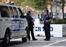 9月24日，纽约警察在纽约联合国总部外警戒。新华社记者 申宏 摄  