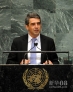 9月25日，在纽约联合国总部，保加利亚总统普列夫内利耶夫在联大一般性辩论上发言。新华社记者 申宏 摄