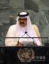 9月25日，在纽约联合国总部，卡塔尔埃米尔（国家元首）哈马德在联大一般性辩论上发言。新华社记者 申宏 摄