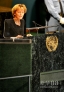 9月25日，在纽约联合国总部，瑞士联邦主席伊夫琳·威德默－施伦普夫在联大一般性辩论上发言。新华社记者 王雷 摄 
