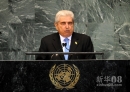 9月25日，在纽约联合国总部，塞浦路斯总统赫里斯托菲亚斯在联大一般性辩论上发言。新华社记者 申宏 摄