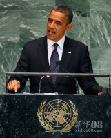9月25日，美国总统奥巴马在纽约联合国总部举行的联大一般性辩论上发言。新华社/路透 