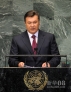9月26日，在纽约联合国总部，乌克兰总统亚努科维奇在联大一般性辩论上发言。新华社记者 申宏 摄