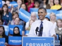 10月5日，在美国弗吉尼亚州的费尔法克斯，总统奥巴马在一场竞选活动中发表演讲。新华社记者 方喆 摄