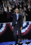 新华社照片，芝加哥，2012年11月7日 11月7日，美国总统奥巴马在芝加哥出席选举夜集会。 新华社记者张军摄  