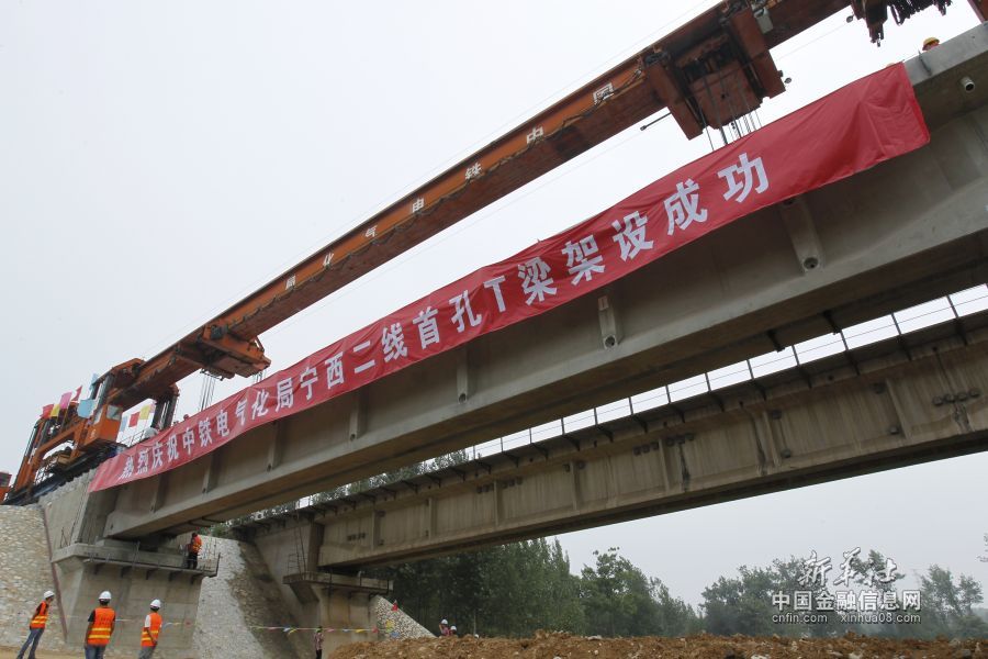 宁西铁路增建二线工程开始架梁