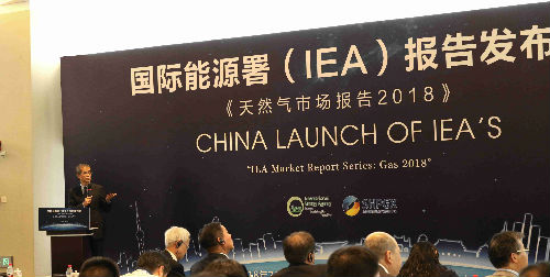 图为7月19日在上海举行的国际能源署《天然气市场报告2018》发布会现场