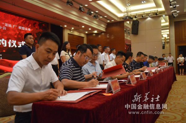 参会企业家代表和毕节市各县（区）政府有关负责同志签约（陈泽劲   摄 ）